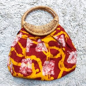 Handmade red & yellow cloth purse